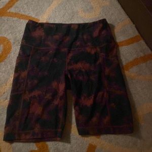 Pink tie dye bike shorts.  Roomy pockets for a phone